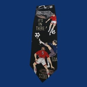 Vtg AMERICAN SPORTS 1970s Soccer Themed Black Tie